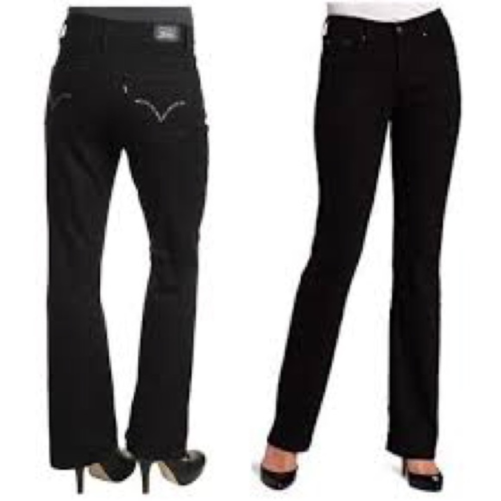 Levi’s 512 Perfectly Slimming boot cut black jeans size 14